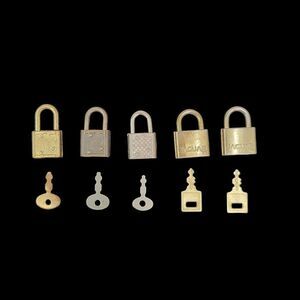 Vintage Gold and Silver Mini Padlocks with Keys Perfect For Purse Charms
